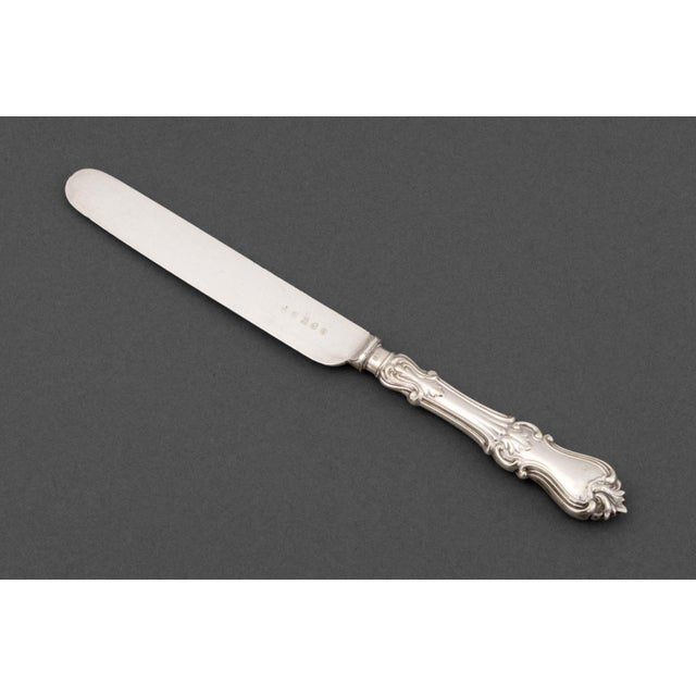 Georgian Silver Plate Dessert Flatware Set for Six, comprising: six forks and six knives, marked for Aaron Hatfield,...
