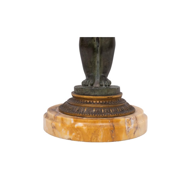 Antique French Empire Bronze Cherub Table Lamp, 1890s For Sale - Image 9 of 16