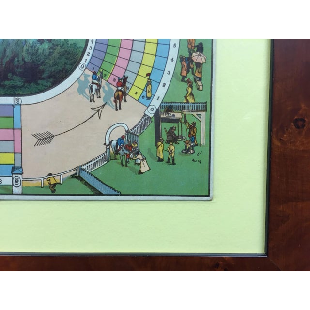 Classic/ early 1900s steeplechase framed gameboard with charming colour graphics! Image Sz: 8 1/2"H x 16 3/4"W