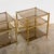 Gold Vintage Brass and Smoked Glass 3-Tier Side Tables, 1970s, Set of 2 For Sale - Image 8 of 12