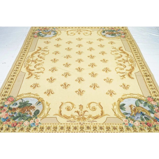 Brown Aubusson Rug 6' X 9' For Sale - Image 8 of 11