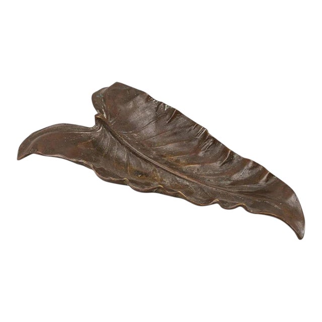 Mid 20th Century Brass Leaf Trinket Tray For Sale