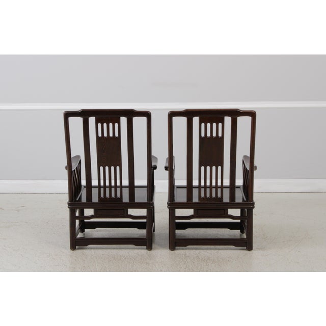 Pair Vintage Chinese Rosewood Armchairs For Sale In Philadelphia - Image 6 of 13