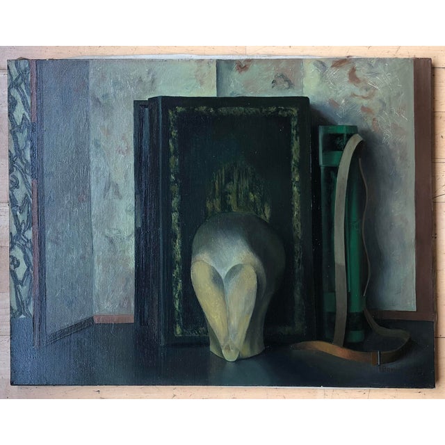 Raoul Bovy-Lysberg, Sculpture, boîte et sacoche, 1943, Oil on Canvas For Sale - Image 7 of 8