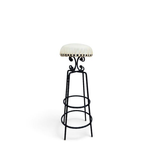 1970s Vintage Wrought Iron Bar Stool, 1970s For Sale - Image 5 of 6