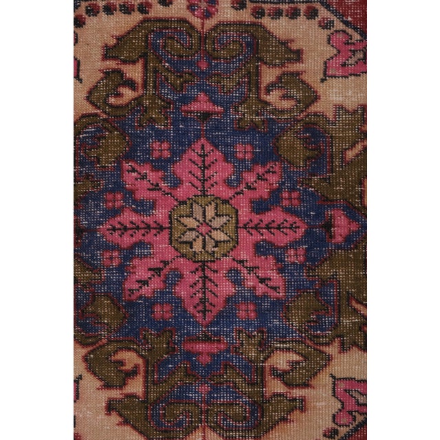 Brick Red 1960s Vintage Turkish Oushak Rug 4'5'' X 7'3'' For Sale - Image 8 of 13
