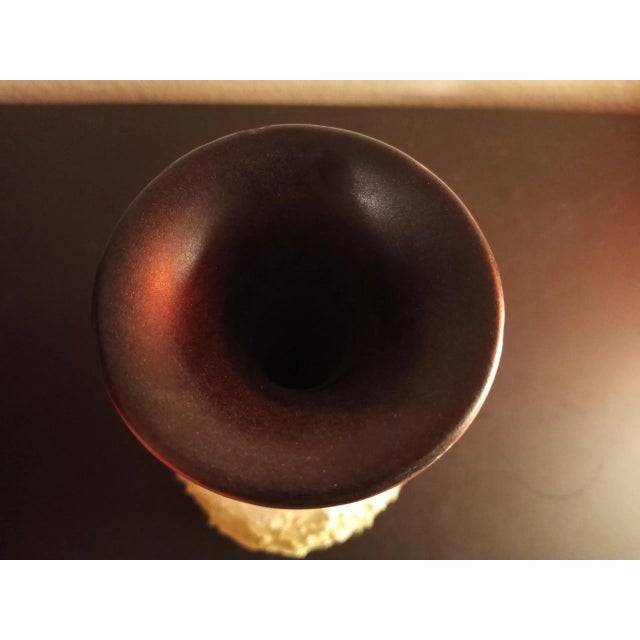 This is a Signed Dryden Arkansas Pottery 8" Textured Glazed Vase Procured at auction BOX D