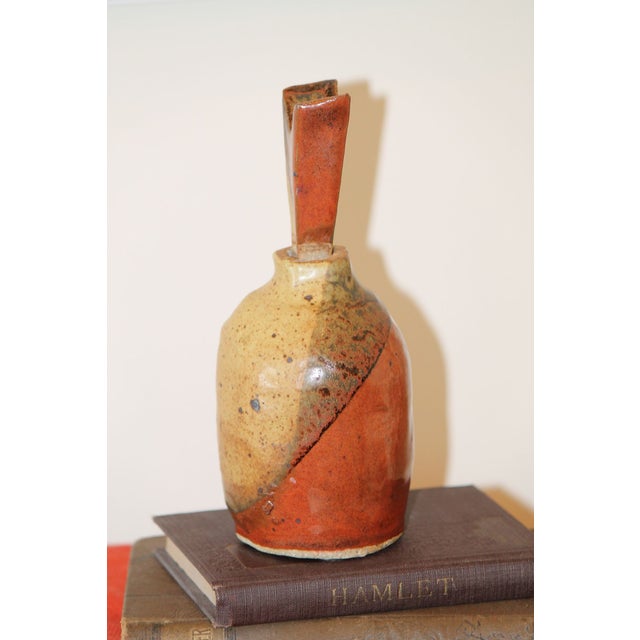 One-of-a-Kind, Artist-Signed Studio Pottery Brutalist Bottle and Stopper For Sale - Image 4 of 11