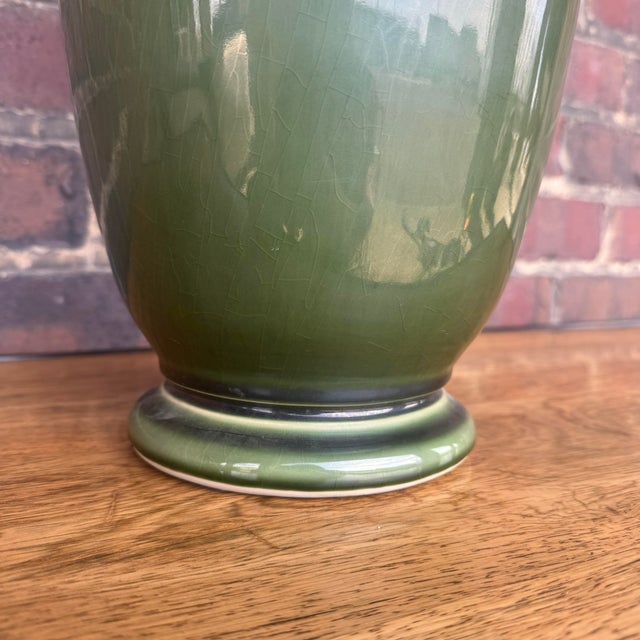 Ceramic Maitland Smith Green Floor Vase 23.5” Tall For Sale - Image 7 of 7