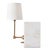 White Marble With Brass Shelf Lamp For Sale - Image 11 of 12