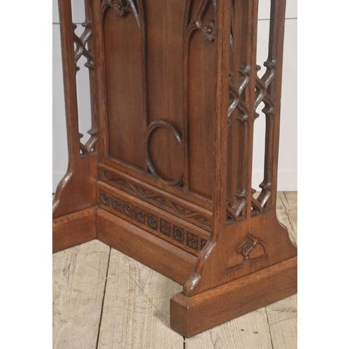Gothic Revival Style Buffet in Carved Oak, 1890s For Sale - Image 6 of 9