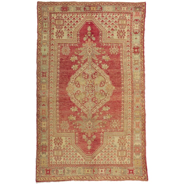 Mid 20th Century Vintage Turkish Oushak Rug - 04'04 X 07'00 For Sale - Image 10 of 10