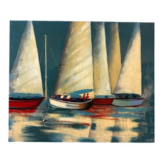 Micheal Ghandy (Persian/American, 1966-), Oil on Canvas, Sailboats, Ca 1996 For Sale