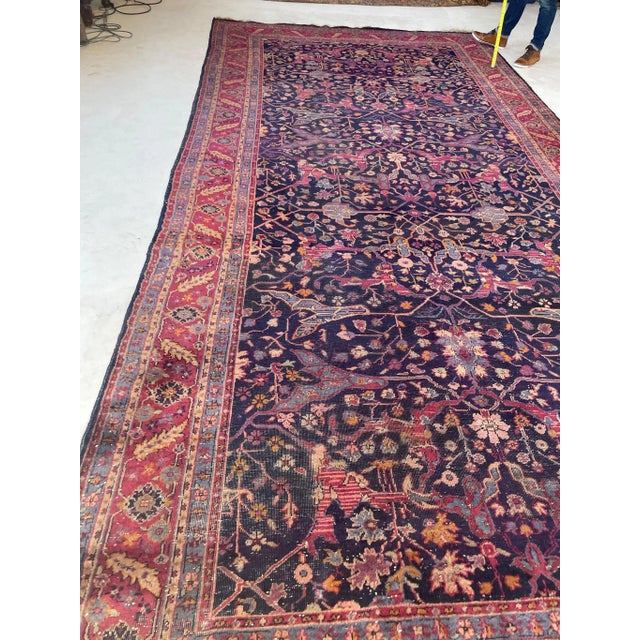 Semi-Kelleh Garrus Design in Berry, Plum & Indigo Rug 7.9 x 16.3 For Sale - Image 11 of 13