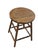 Antique Country Round Wooden Stool With Turned Legs and Stretchers For Sale In Philadelphia - Image 6 of 18