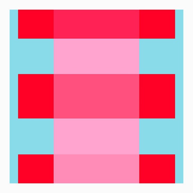 Mid-Century Modern Pink Through Red on Turquoise Fine Art Print 25" X 30" by Liz Roache For Sale - Image 3 of 6