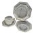 5 Pc Place Setting Octagon Clear Anchor Hocking Dinner, Salad, Bowl, Cup/Saucer For Sale