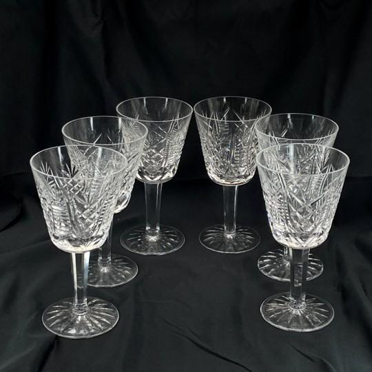 Transparent Vintage Waterford Crystal “Clare” Claret Wine Glasses - Set of 6 For Sale - Image 8 of 14