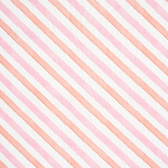Sample - Schumacher Seaside Stripe Indoor/Outdoor Fabric in Sorbet For Sale