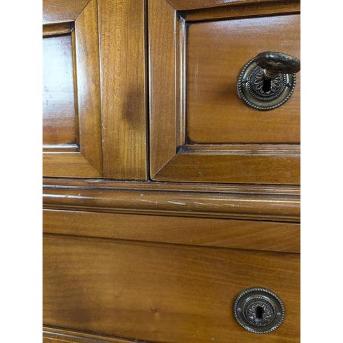 Brown Louis XVI Style Cherrywood Chest of Drawers with Marble Top For Sale - Image 8 of 10