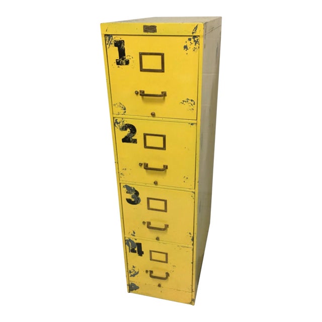 Vintage Yellow File With Numbers Chairish