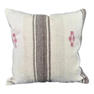 Turkish Hemp Pillow Cushion Natural Beige Brown Pillow Cushion Cover 24"x24" For Sale