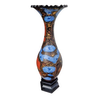 Antique Edo Period Japanese Arita Porcelain and Lacquer Vase For Sale
