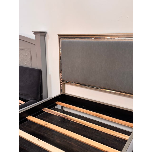Silver Queen Size Restoration Hardware 1930s French Mirrored Bed Frame For Sale - Image 8 of 12