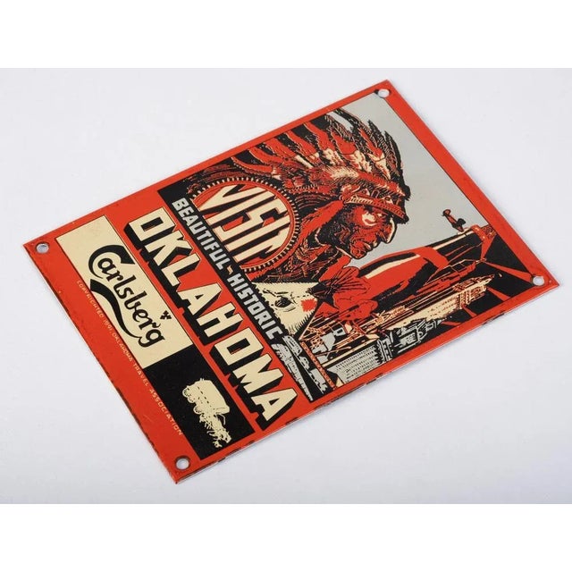 Rare vintage commercial enamel signs by Carlsberg, Danish design, 1950s. This piece has an attribution mark, I am sure...