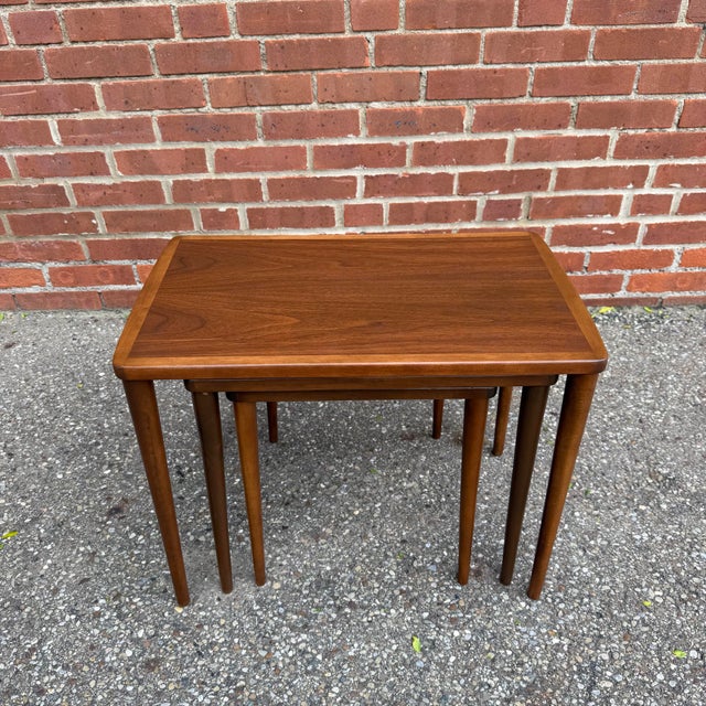Mid Century Swedish Modern Teak Nesting Side Tables For Sale - Image 4 of 11