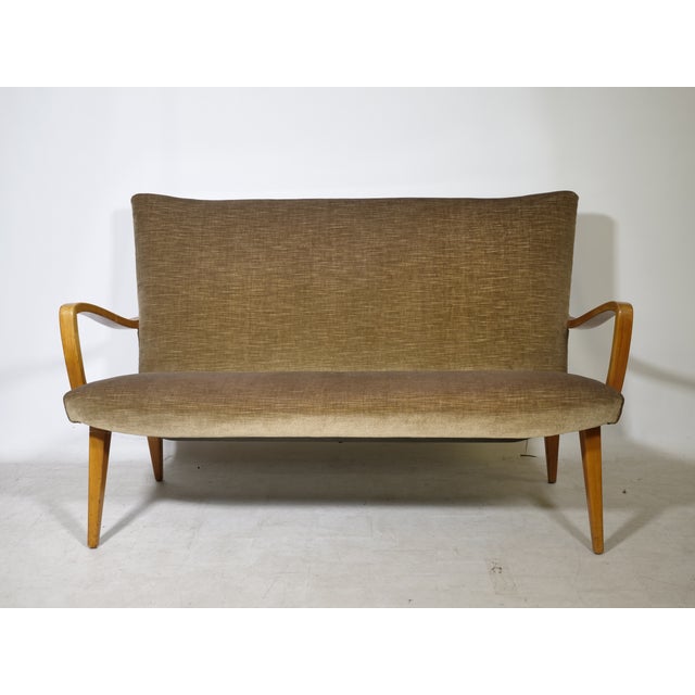 Mid-Century Modern Cocktail Sofa in Velour, 1960s For Sale - Image 11 of 11