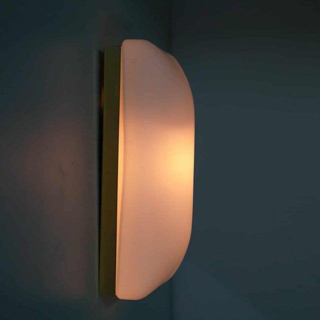 White Rectangle Opaque Glass Wall Lights from Glashütte Limburg, 1970s For Sale - Image 10 of 11