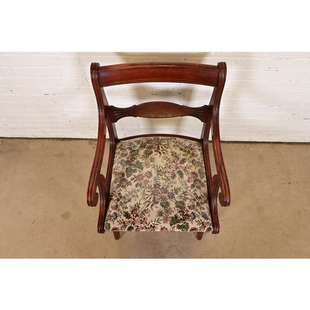 Kindel Furniture Style Regency Carved Mahogany Dining Chairs, Set of Four For Sale - Image 9 of 13