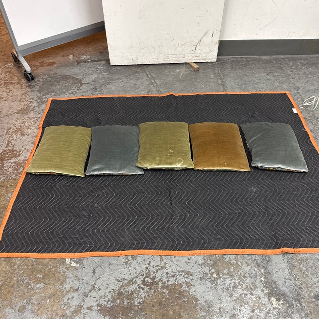 French “Verdure” Needlepoint-Style Tapestry-Woven Pillows, Set of Five For Sale In San Francisco - Image 6 of 12