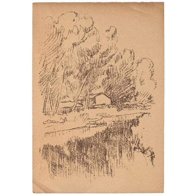 Landscape is an original lithograph realized in the 1946 by Raffaele De Grada. The State of preservation is very good with...