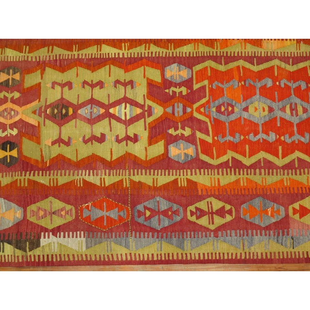 Textile Vintage Turkish Kilim Flat-Weave rug no. r4958 For Sale - Image 7 of 7