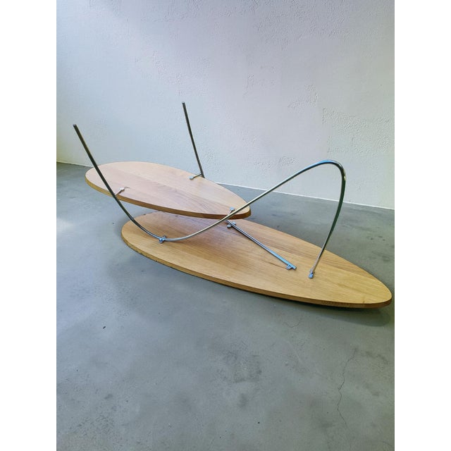 Modern Coffee Table in Wood and Steel, 1980s For Sale - Image 9 of 11