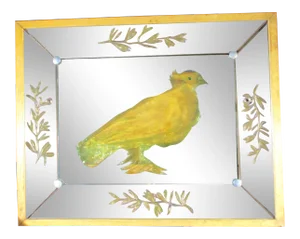 Vintage 1949 Picasso Dove of Peace Artwork in Rose Mirror