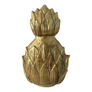 1970s Solid Brass Pineapple Door Knocker For Sale
