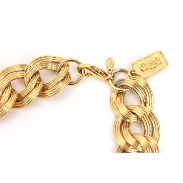 1990s Gold Metal Link Chain Necklace Signed by Dugal 1990's For Sale - Image 5 of 10