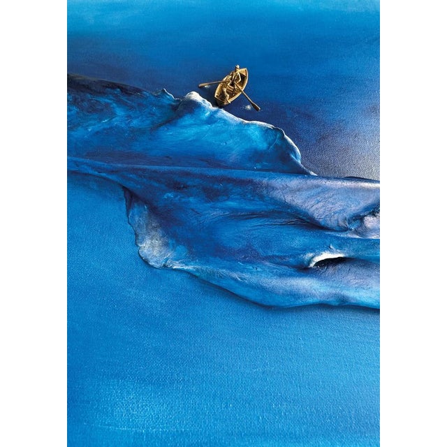 Early 21st Century Vera Vizzi, Varco Wall Sculpture in Blue with Miniature Boat, 2024, Mixed Media For Sale - Image 5 of 10