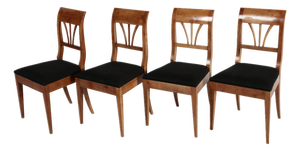Antique Biedermeier Chairs in Cherry Wood, 1820, Set of 4