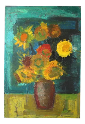 Aleksandrs Rodin, Sunflowers, 1984, Oil on Canvas