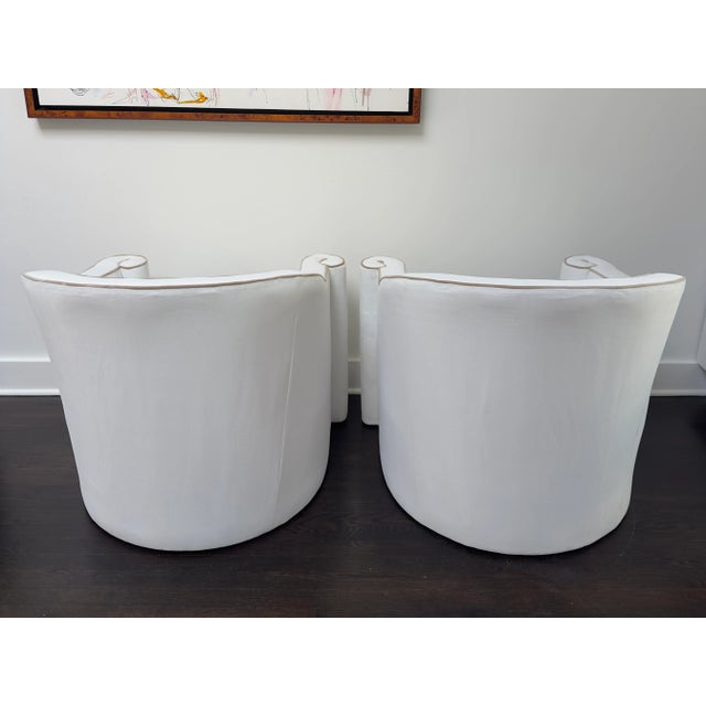 1980s Casa Bique High-Fashion Scroll Chairs Pair For Sale - Image 10 of 17