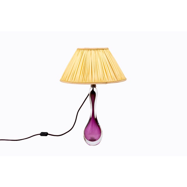 Vintage Glass Table Lamp, 1960s For Sale - Image 4 of 6