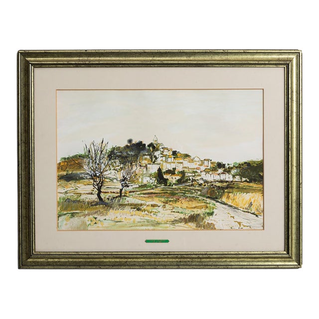 1930s France Green Wood Painting For Sale