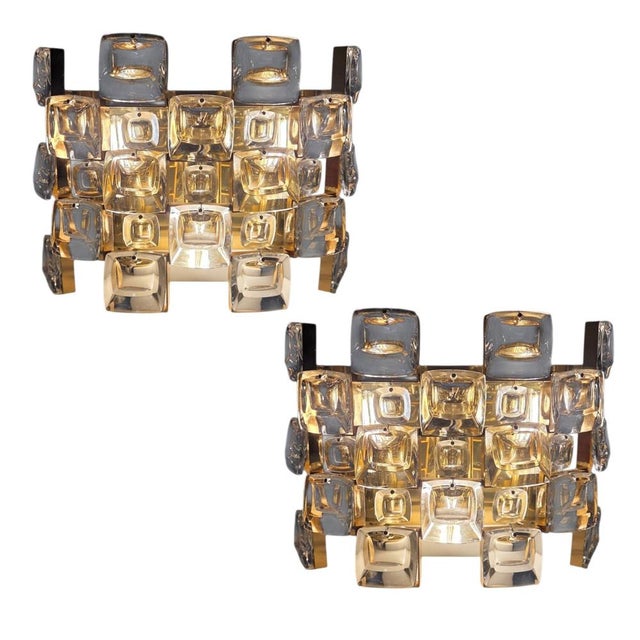 Walter Wall Lights in Crystal and Brass by Ernst Palme for Palwa, 1960s, Set of 2 For Sale - Image 15 of 15