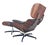 1970s vintage mid century modern lounge chair and ottoman in walnut with original black leather. The chair swivels, tilts,...