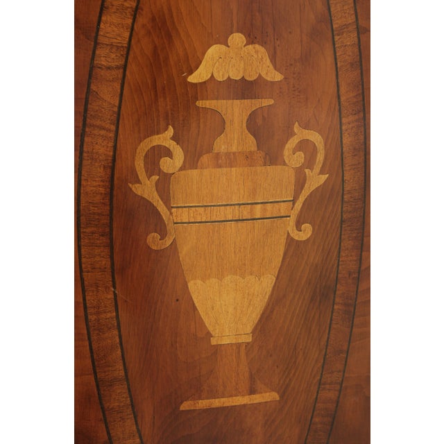 Trosby Inlaid Yew Wood Demilune Cabinet Commode For Sale - Image 15 of 18