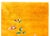 A bold early 20th Century Chinese Art Deco rug with a brilliant gold field with a large multi-colored peony cluster in one...